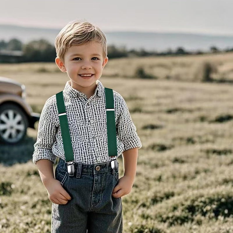 Branduce Solid Color Baby Boy Suspender with 4 Strong Clips Adjustable Kids Y Back Suspenders - Image 4